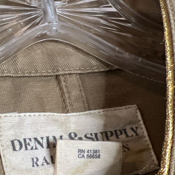 Ralph Lauren Denim Supply Jacket Cotton Military Gold Buttons Peplum Back Medium - Picture 10 of 14